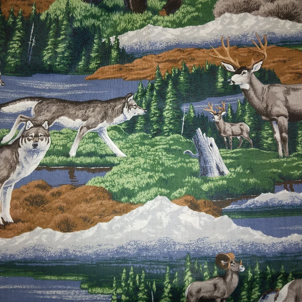 FABRIC Cranston VIP Cotton Fabric Wildlife Bear Wolf Deer Big Horn Sheep